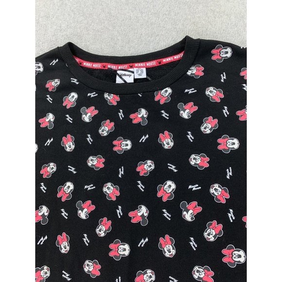 Disney Minnie Mouse Logo Crew Sweatshirt (Women's XXL) Black - Picture 2 of 12